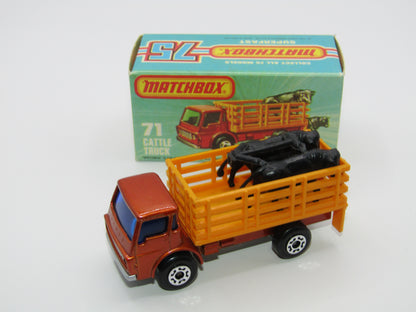 Matchbox Superfast 71C Cattle Truck Metallic Very LIGHT Bronze Blue Windows