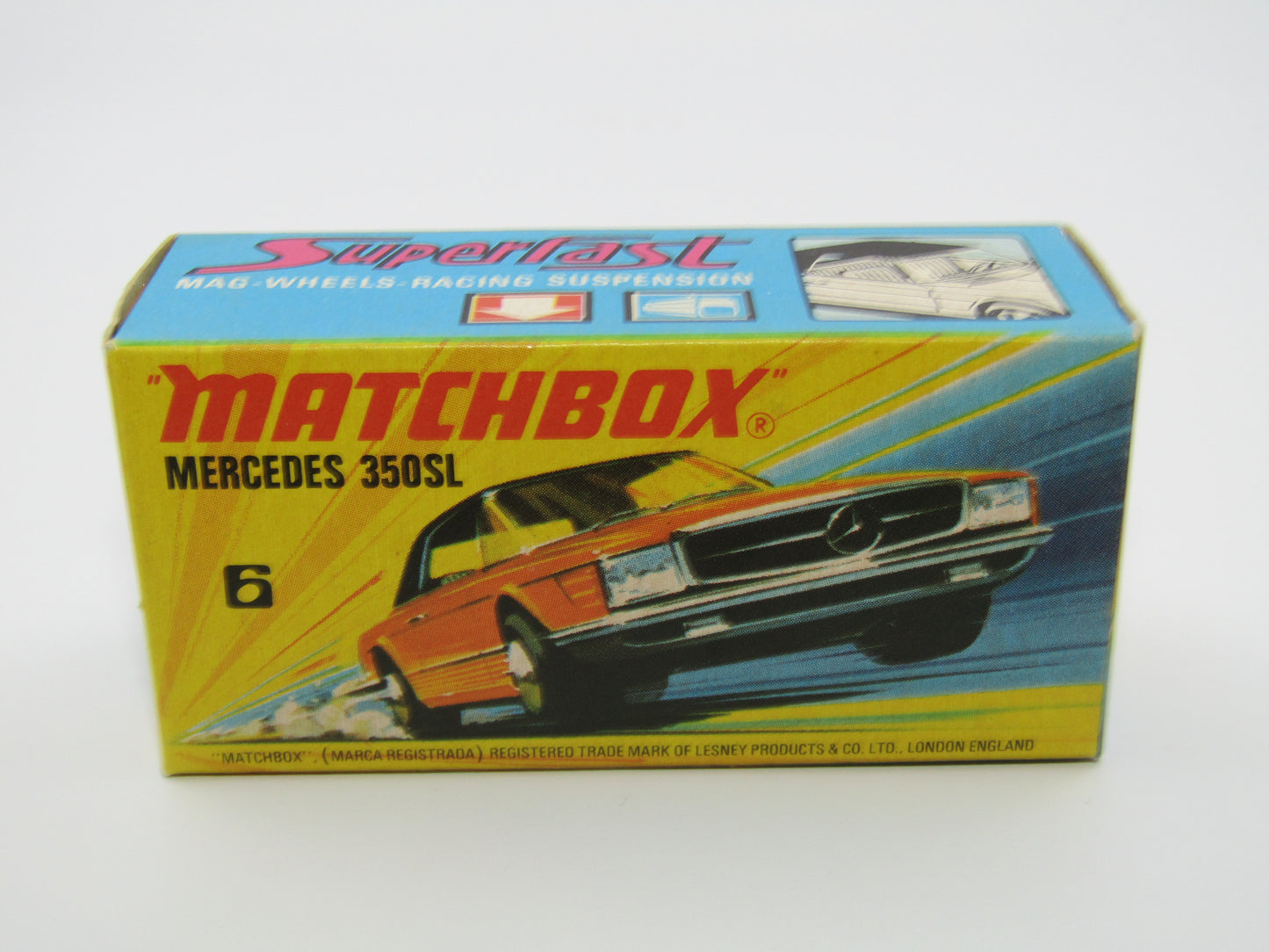 Matchbox Superfast 6B Mercedes 350SL Orange 5 Spoke SMALL Wheels