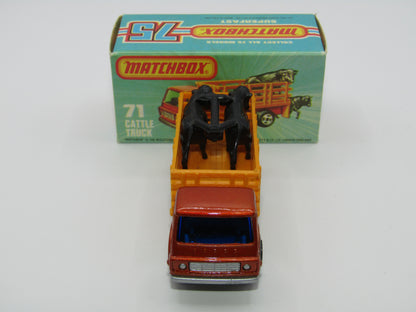 Matchbox Superfast 71C Cattle Truck Metallic Very LIGHT Bronze Blue Windows