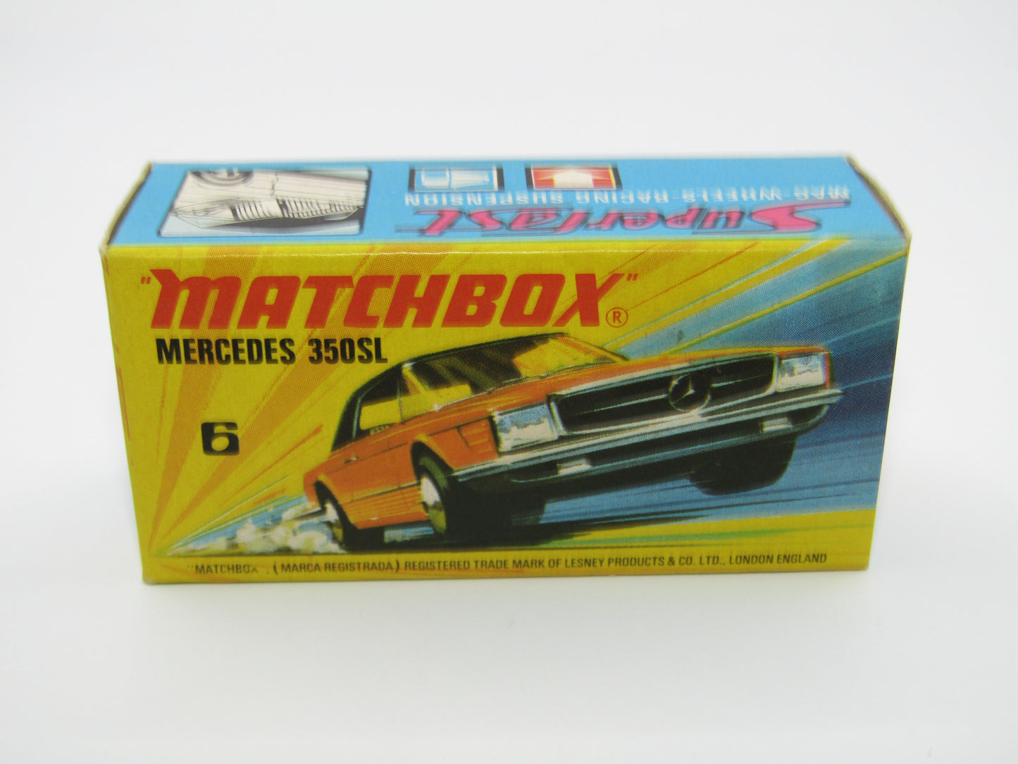 Matchbox Superfast 6B Mercedes 350SL Orange 5 Spoke SMALL Wheels