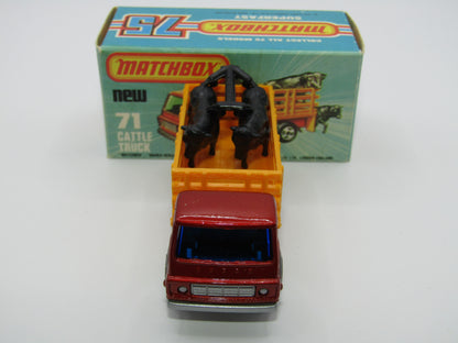 Matchbox Superfast 71C Cattle Truck Metallic Very DARK Bronze Blue Windows