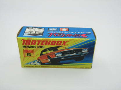 Matchbox Superfast 6B Mercedes 350SL Orange CLEAR Windows 5 Spoke Small Slot Wheels