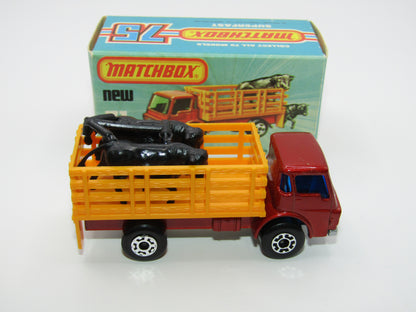 Matchbox Superfast 71C Cattle Truck Metallic Very DARK Bronze Blue Windows