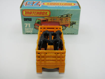 Matchbox Superfast 71C Cattle Truck Metallic Very DARK Bronze Blue Windows