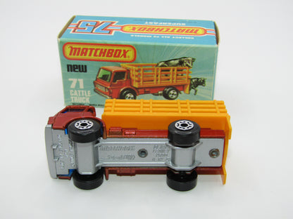 Matchbox Superfast 71C Cattle Truck Metallic Very DARK Bronze Blue Windows