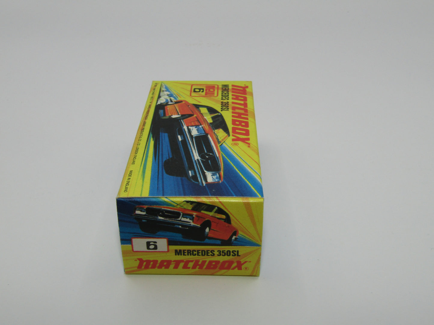 Matchbox Superfast 6B Mercedes 350SL Orange CLEAR Windows 5 Spoke Small Slot Wheels