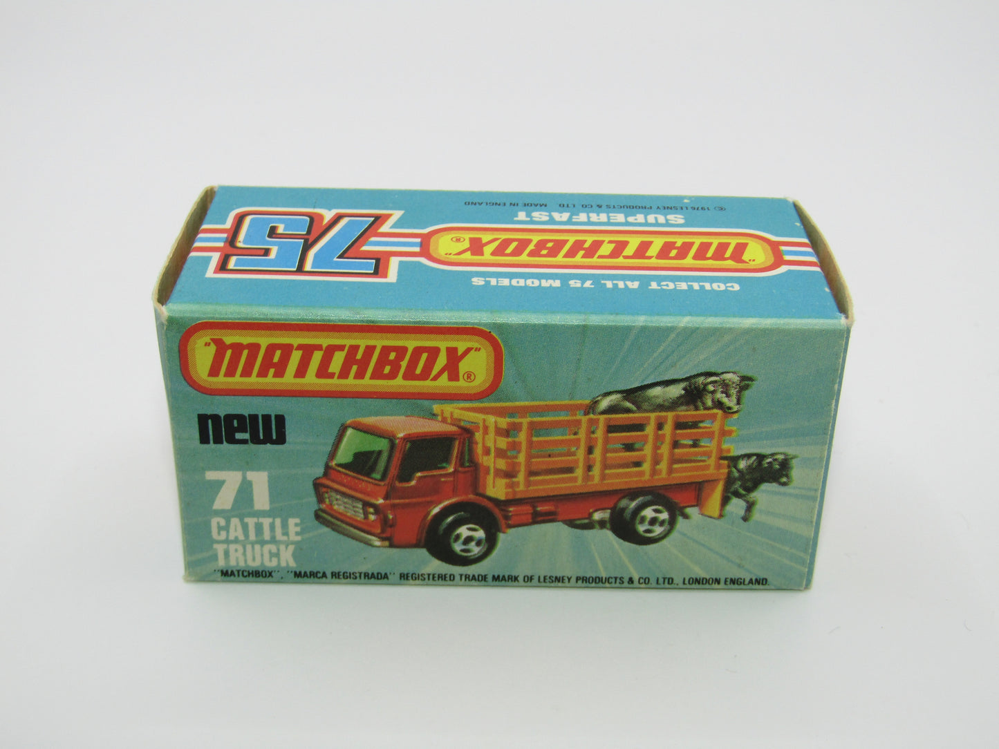 Matchbox Superfast 71C Cattle Truck Metallic Very DARK Bronze Blue Windows