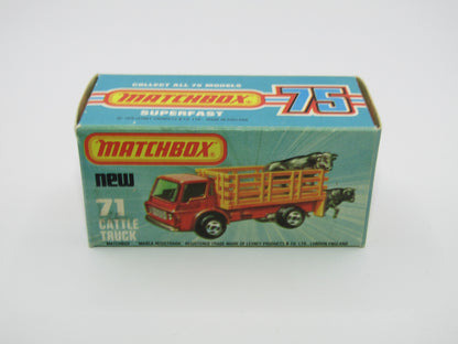 Matchbox Superfast 71C Cattle Truck Metallic Very DARK Bronze Blue Windows