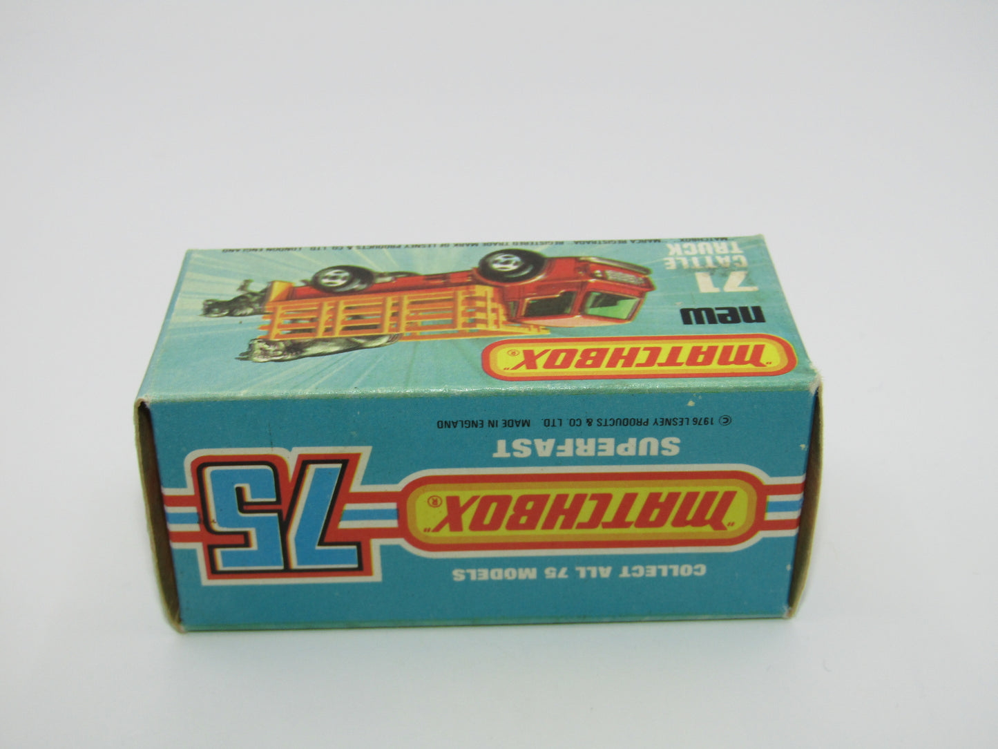 Matchbox Superfast 71C Cattle Truck Metallic Very DARK Bronze Blue Windows