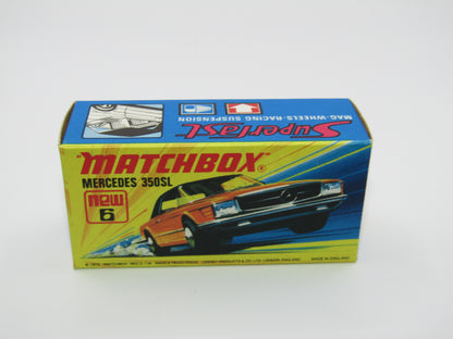 Matchbox Superfast 6B Mercedes 350SL Silver AvD Labels German Issue 5 Arch Wheels
