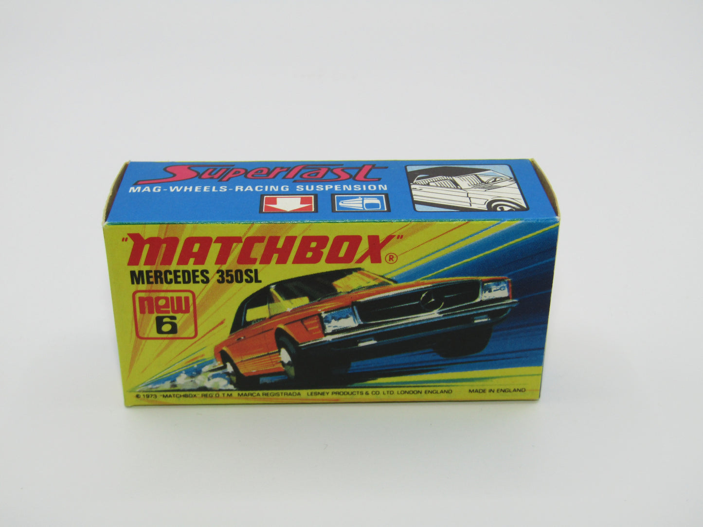 Matchbox Superfast 6B Mercedes 350SL Silver AvD Labels German Issue 5 Arch Wheels