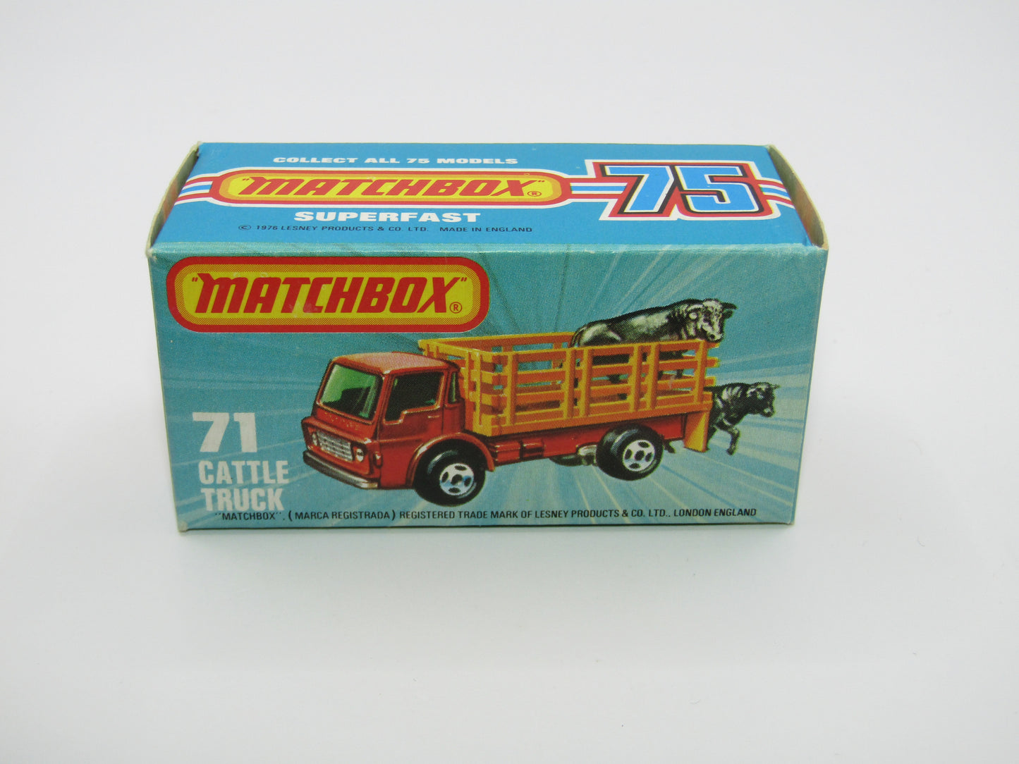 Matchbox Superfast 71C Cattle Truck LIGHT BROWN Stakes Red Windows