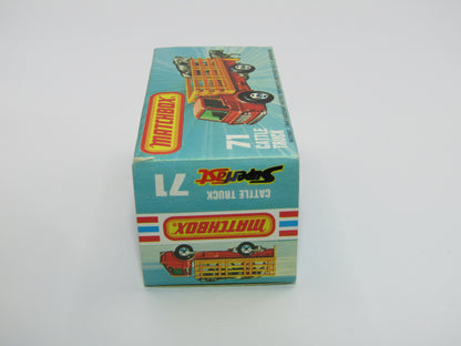 Matchbox Superfast 71C Cattle Truck LIGHT BROWN Stakes Red Windows