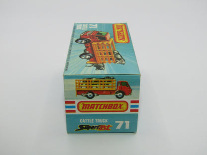 Matchbox Superfast 71C Cattle Truck LIGHT BROWN Stakes Red Windows