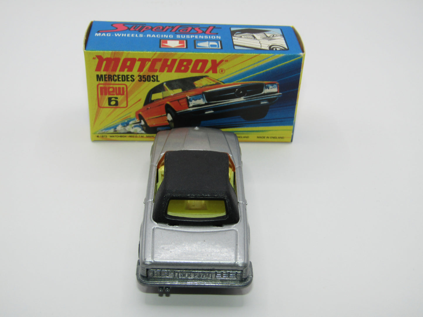 Matchbox Superfast 6B Mercedes 350SL Silver WITHOUT Labels 5 Arch Wheels