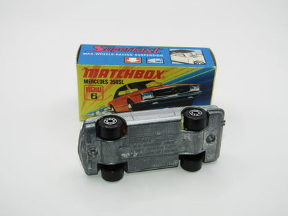 Matchbox Superfast 6B Mercedes 350SL Silver WITHOUT Labels 5 Arch Wheels