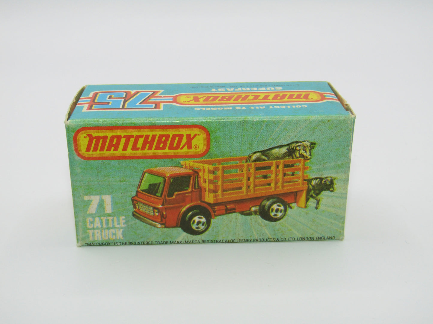 Matchbox Superfast 71C Cattle Truck LIGHT BROWN Stakes AMBER Windows