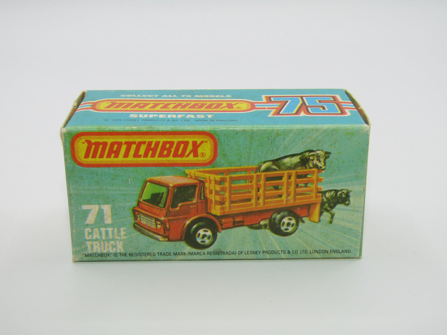Matchbox Superfast 71C Cattle Truck LIGHT BROWN Stakes AMBER Windows