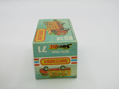 Matchbox Superfast 71C Cattle Truck LIGHT BROWN Stakes AMBER Windows