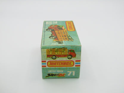 Matchbox Superfast 71C Cattle Truck LIGHT BROWN Stakes AMBER Windows