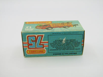 Matchbox Superfast 71C Cattle Truck LIGHT BROWN Stakes AMBER Windows
