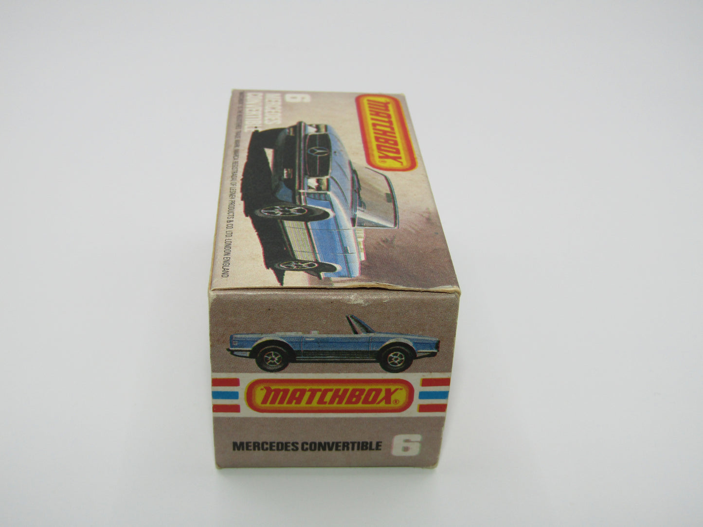 Matchbox Superfast 6B Mercedes 350SL Convertible Metallic Blue, SILVER Base 5 Arch Wheels