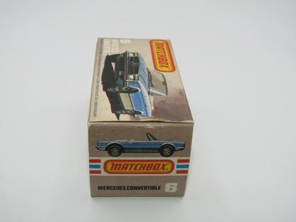 Matchbox Superfast 6B Mercedes 350SL Convertible Metallic Blue, SILVER Base 5 Arch Wheels