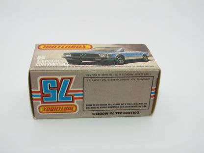 Matchbox Superfast 6B Mercedes 350SL Convertible Metallic Blue, SILVER Base 5 Arch Wheels