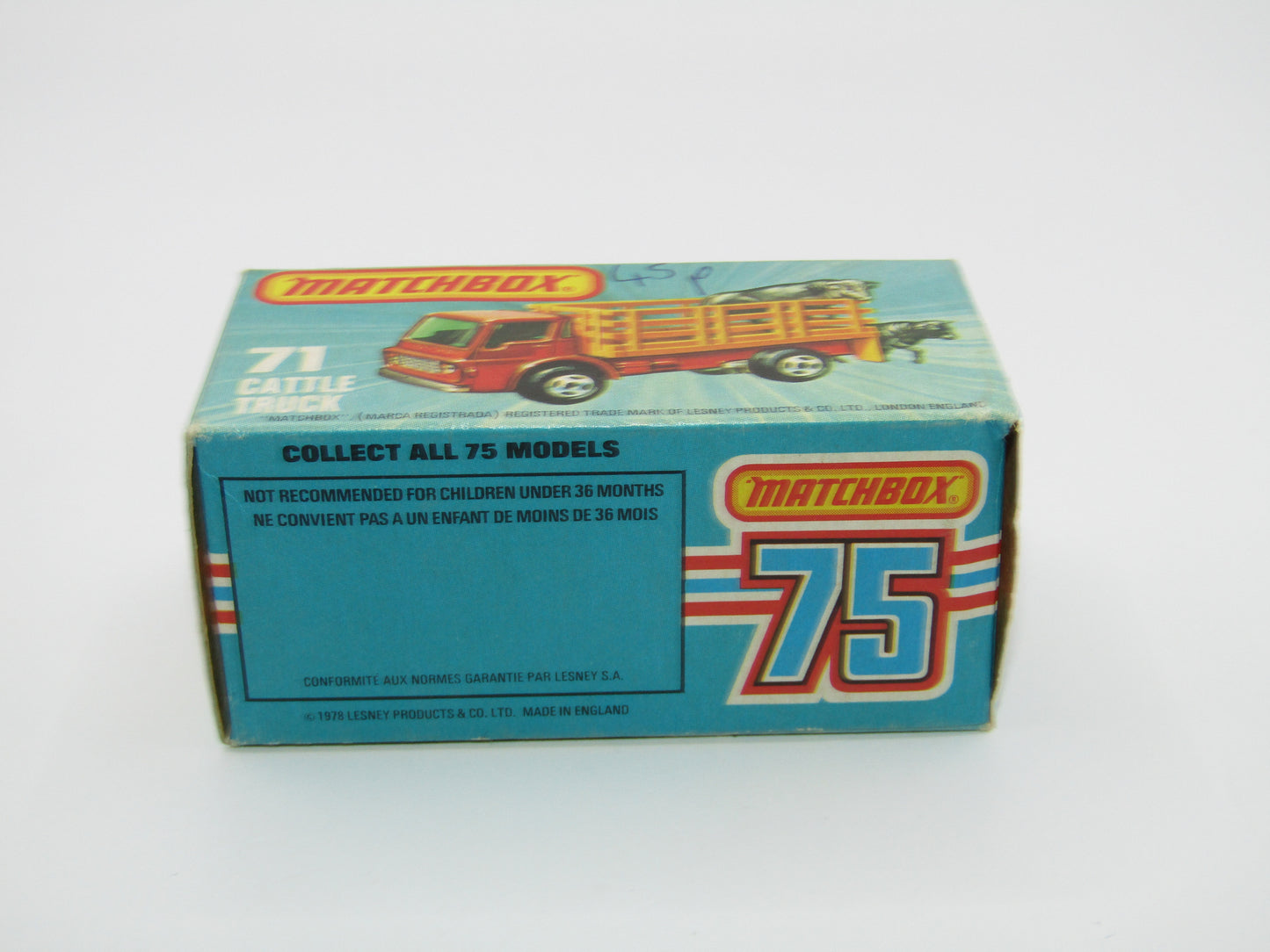 Matchbox Superfast 71C Cattle Truck UNPAINTED base with Tow Hook