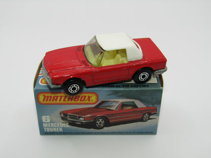Matchbox Superfast 6B Mercedes 350SL DARK RED SMOKE Windows 5 Arch Wheels