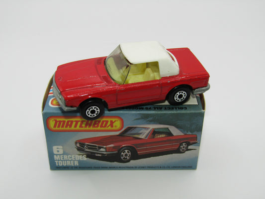 Matchbox Superfast 6B Mercedes 350SL DARK RED SMOKE Windows 5 Arch Wheels