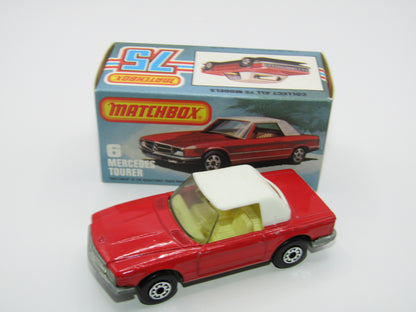 Matchbox Superfast 6B Mercedes 350SL DARK RED SMOKE Windows 5 Arch Wheels
