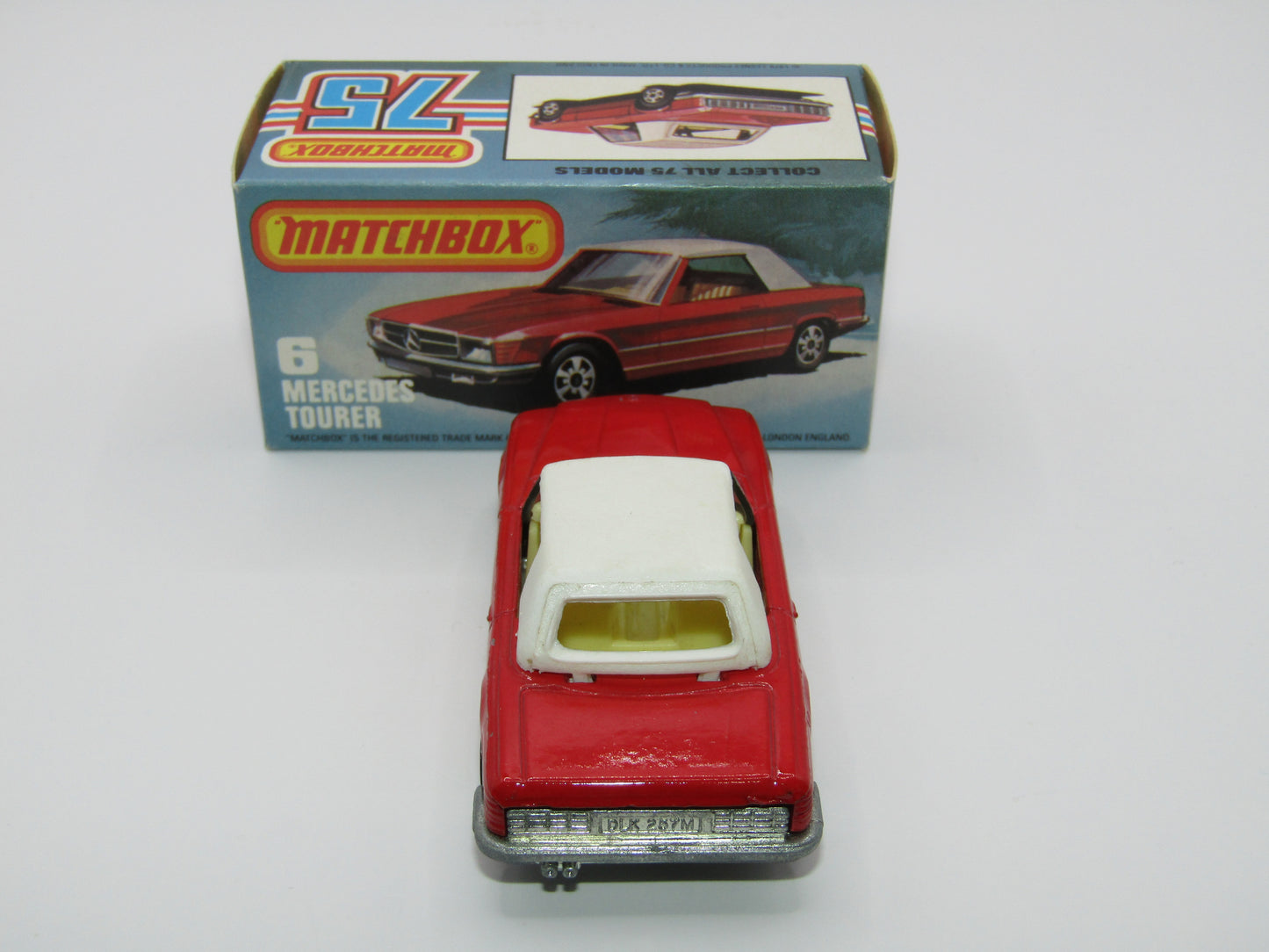 Matchbox Superfast 6B Mercedes 350SL DARK RED SMOKE Windows 5 Arch Wheels