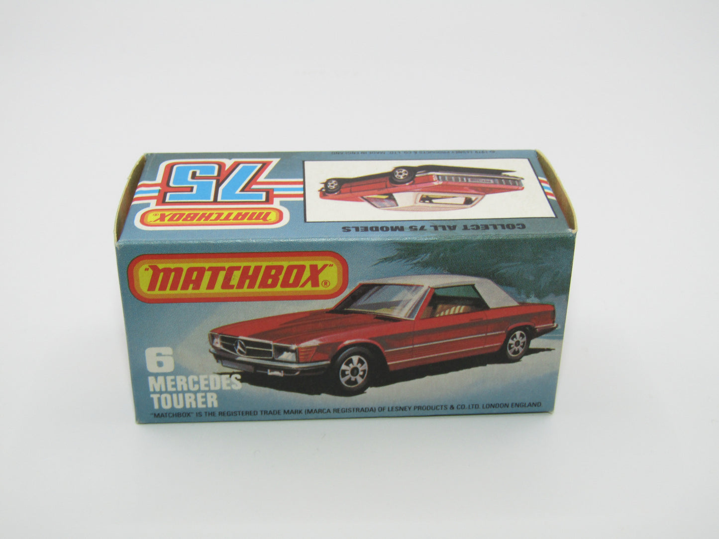 Matchbox Superfast 6B Mercedes 350SL DARK RED SMOKE Windows 5 Arch Wheels