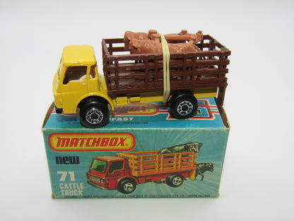Matchbox Superfast 71C Cattle Truck Yellow, LIGHT AMBER Windows