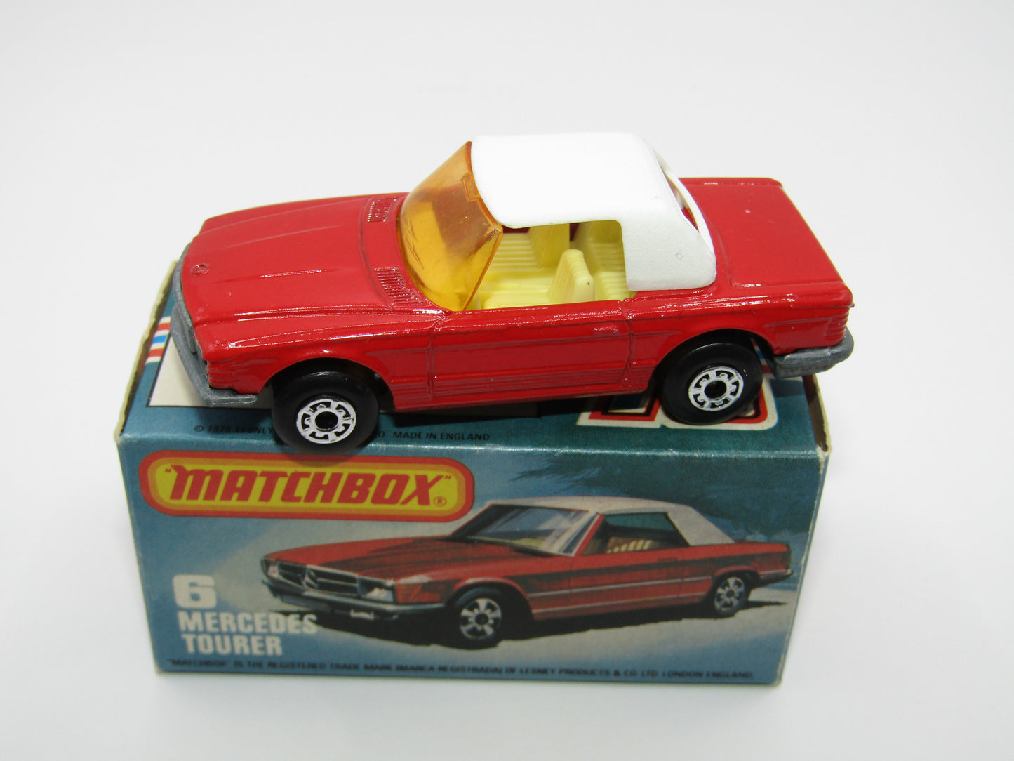 Matchbox Superfast 6B Mercedes 350SL RED Amber Windows 5 Arch Wheels