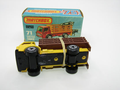 Matchbox Superfast 71C Cattle Truck Yellow, LIGHT AMBER Windows
