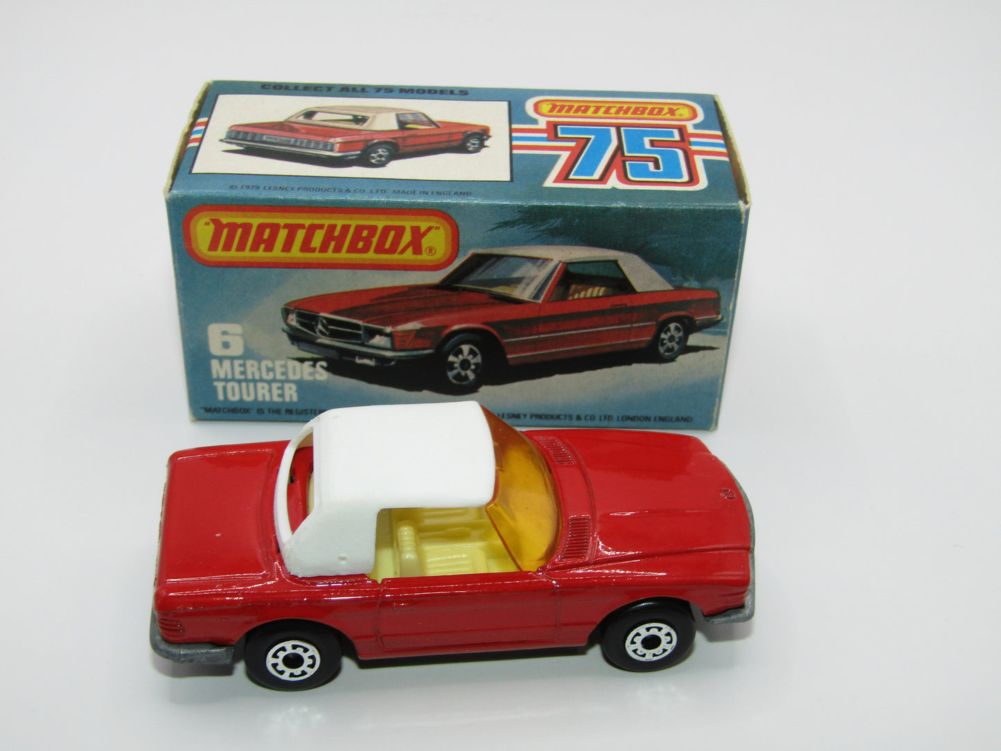 Matchbox Superfast 6B Mercedes 350SL RED Amber Windows 5 Arch Wheels