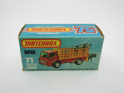 Matchbox Superfast 71C Cattle Truck Yellow, LIGHT AMBER Windows