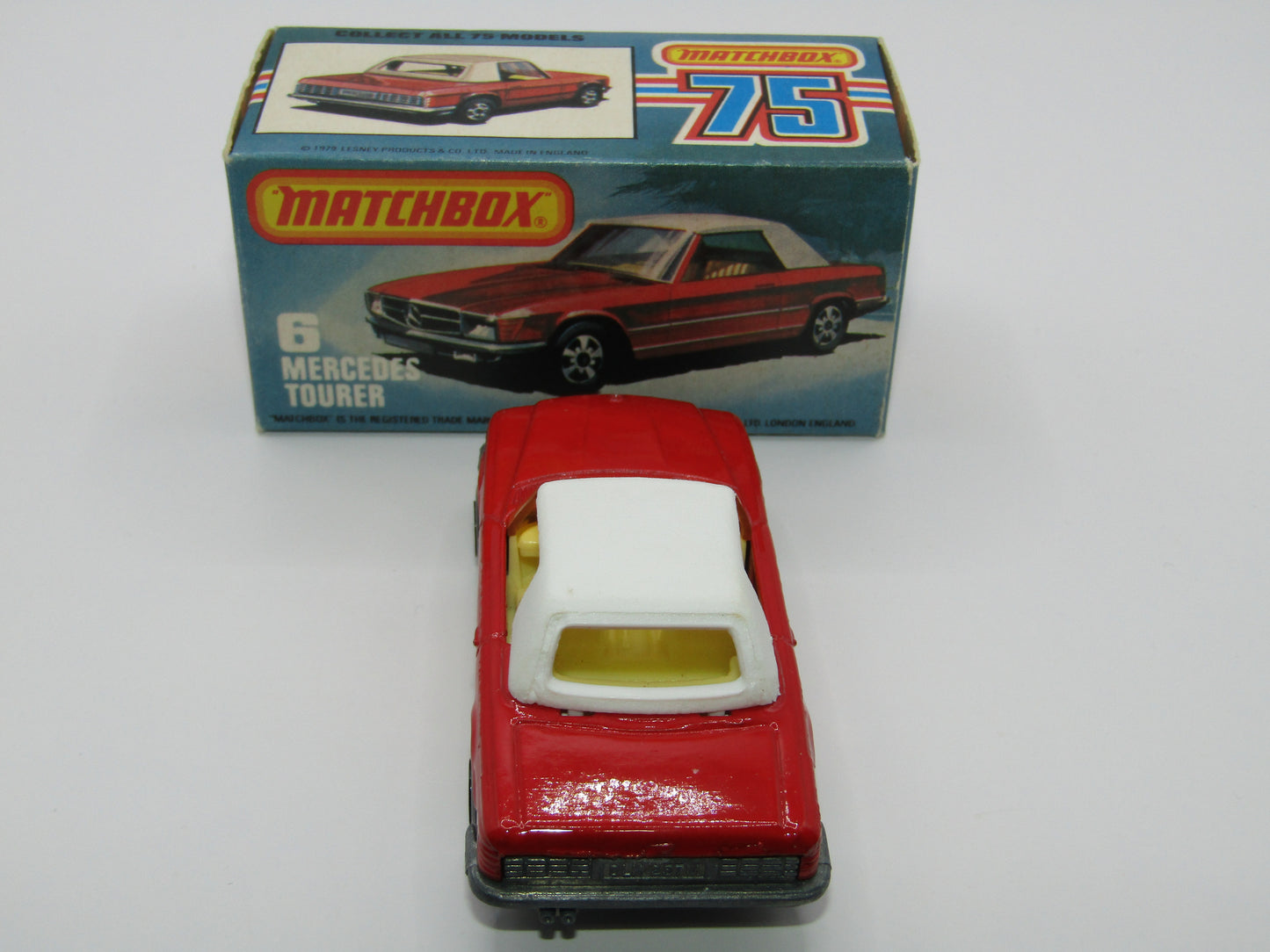 Matchbox Superfast 6B Mercedes 350SL RED Amber Windows 5 Arch Wheels