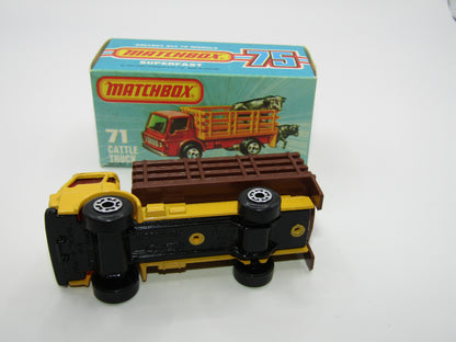 Matchbox Superfast 71C Cattle Truck Yellow 5 ARCH Rear wheels
