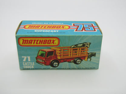 Matchbox Superfast 71C Cattle Truck Yellow 5 ARCH Rear wheels