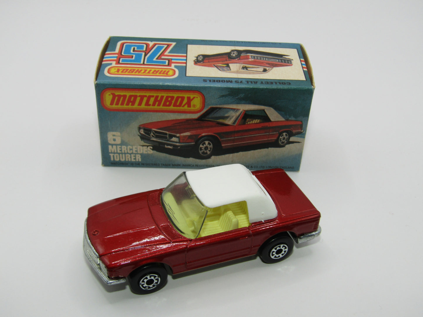 Matchbox Superfast 6B Mercedes 350SL Deep RED BRONZE SMOKE Windows