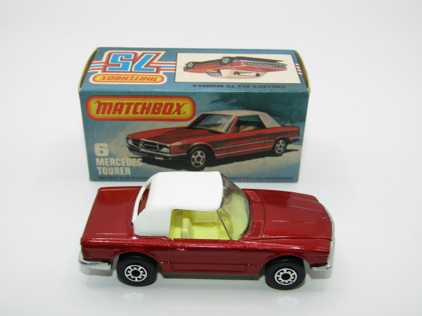 Matchbox Superfast 6B Mercedes 350SL Dark Bronze SMOKE Windows 5 Arch Wheels