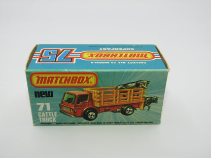 Matchbox Superfast 71C Cattle Truck Light Metallic Green Silver Base