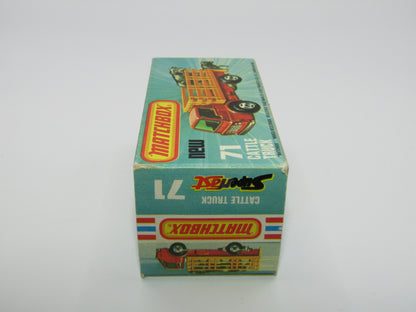 Matchbox Superfast 71C Cattle Truck Light Metallic Green Silver Base
