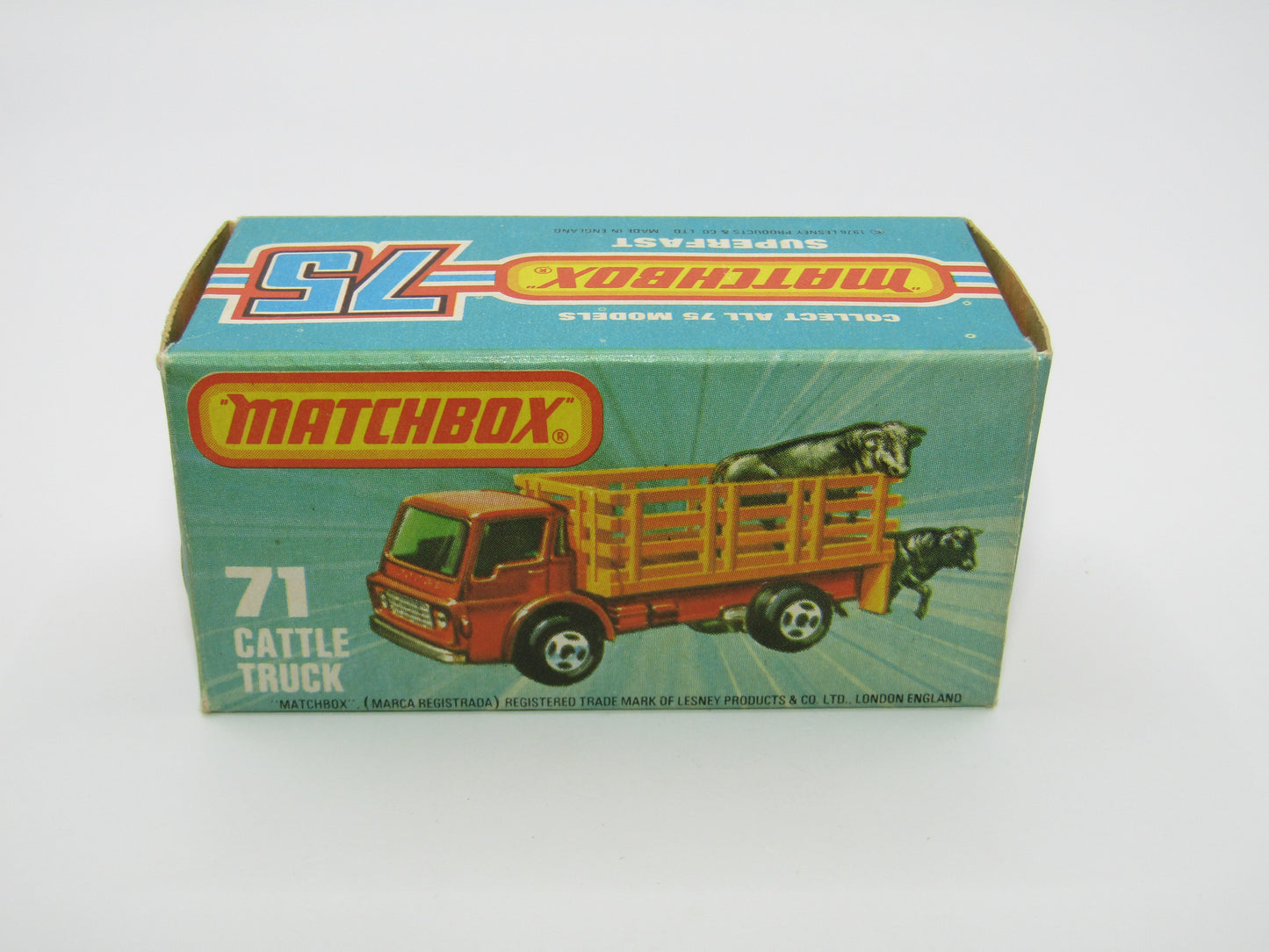 Matchbox Superfast 71C Cattle Truck Met Green AMBER Windows Silver Base