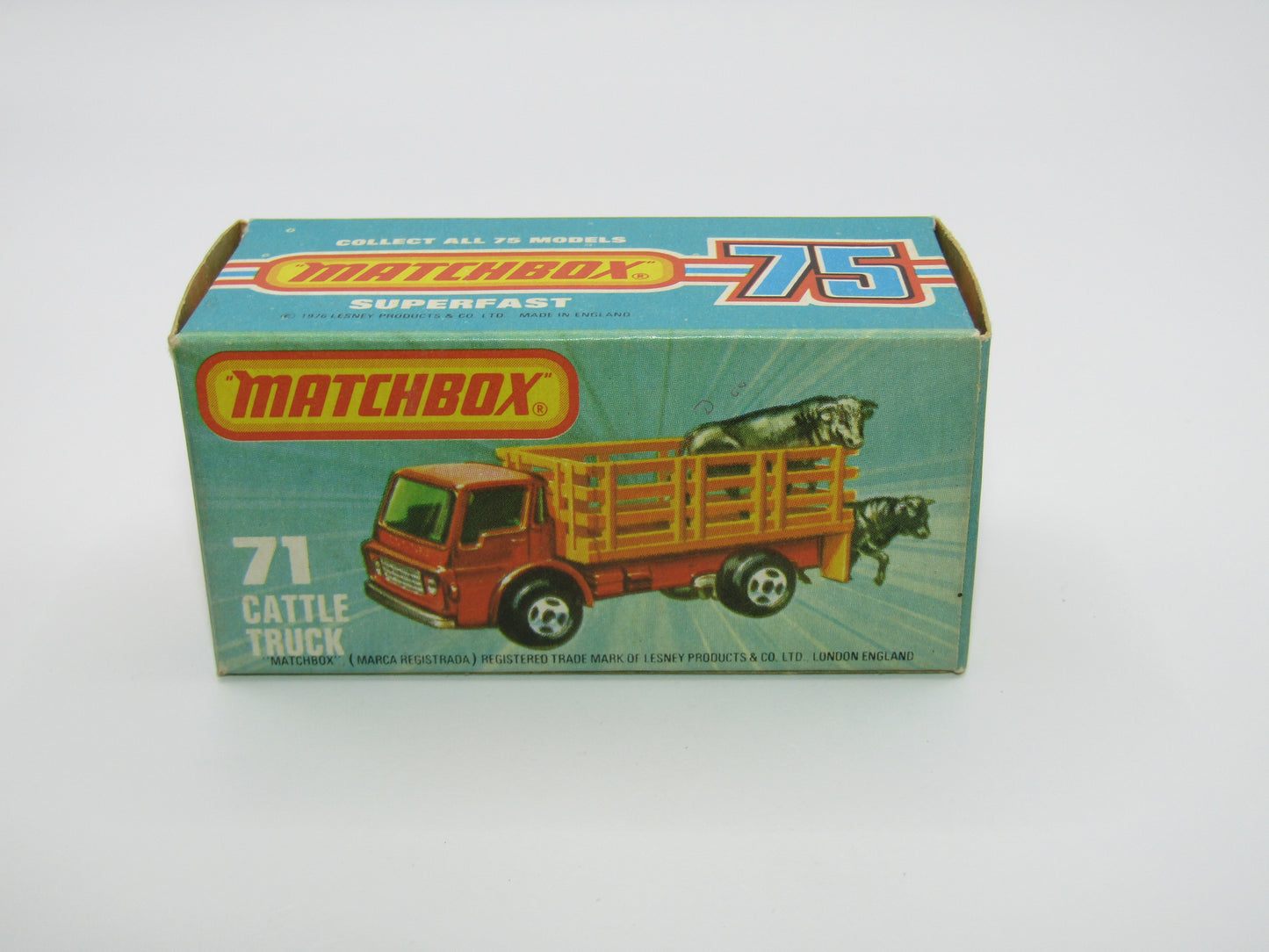 Matchbox Superfast 71C Cattle Truck Met Green AMBER Windows Silver Base