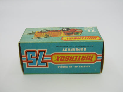 Matchbox Superfast 71C Cattle Truck Met Green AMBER Windows Silver Base