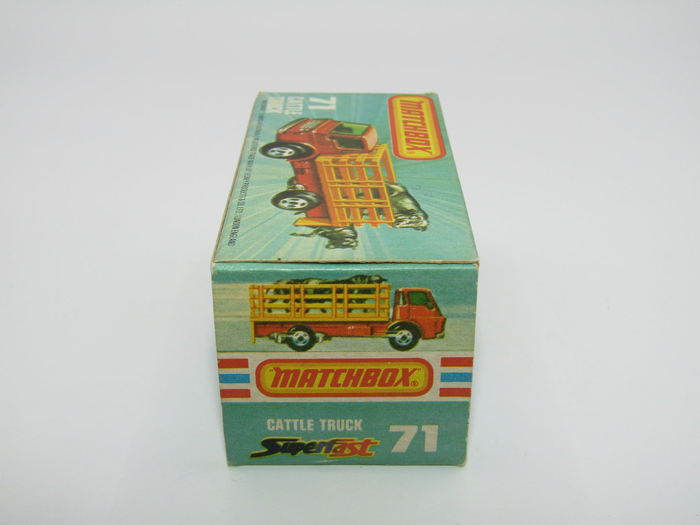 Matchbox Superfast 71C Cattle Truck Met Green AMBER Windows Silver Base